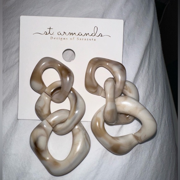 St. Armands Dangle Marble Earrings - Picture 3 of 4